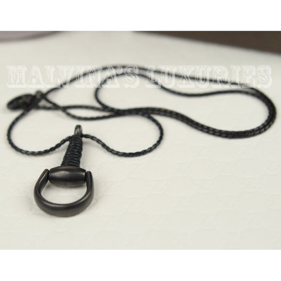 GUCCI NECKLACE HORSEBIT PENDANT .925 STERLING SILVER LEATHER WRAP - Picture 6 of 7